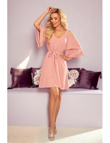 MARINA Robe aérienne avec un décolleté - ROSE POUDRE 