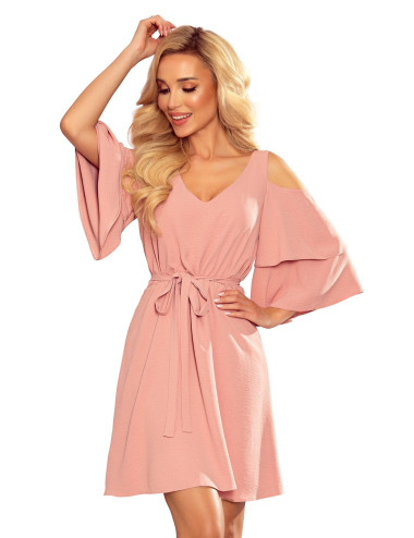 MARINA Robe aérienne avec un décolleté - ROSE POUDRE 