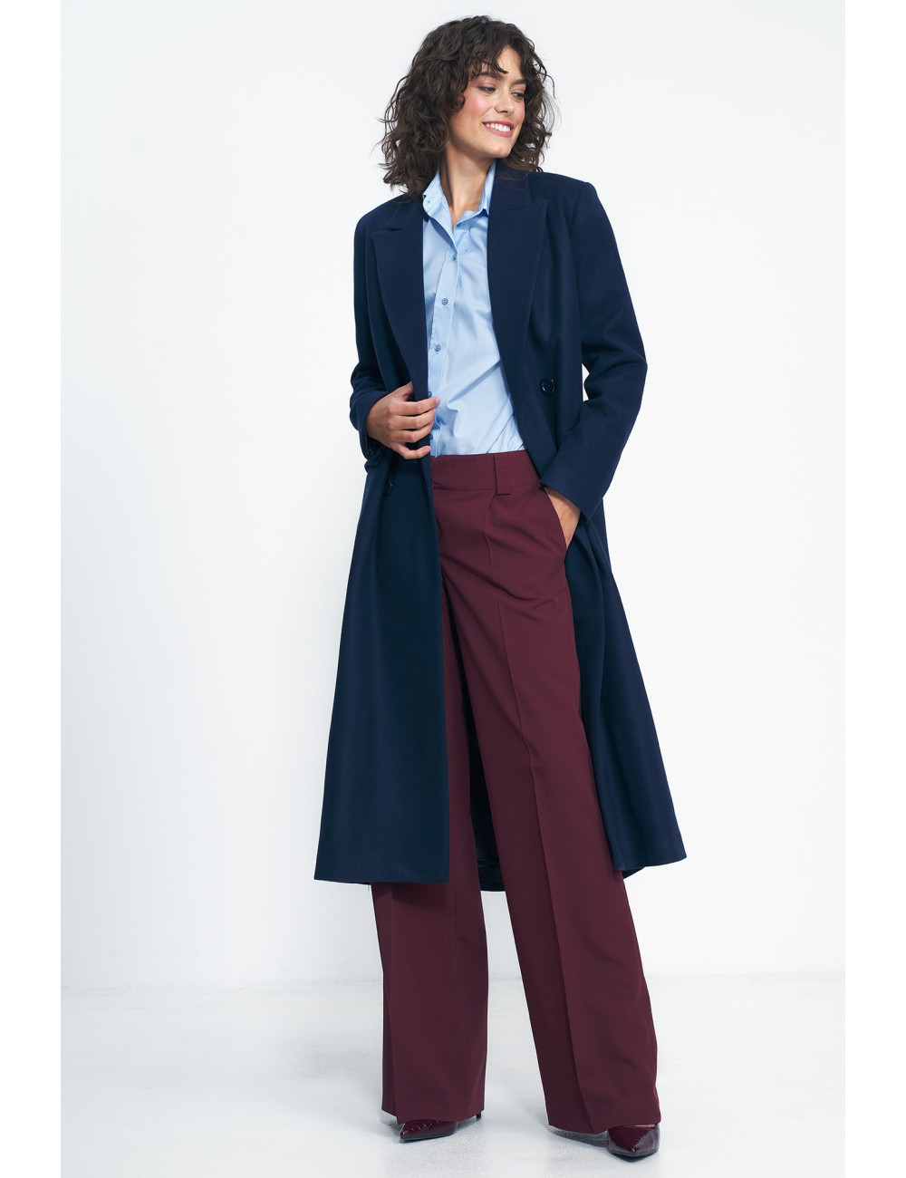 Manteau oversize bleu marine 