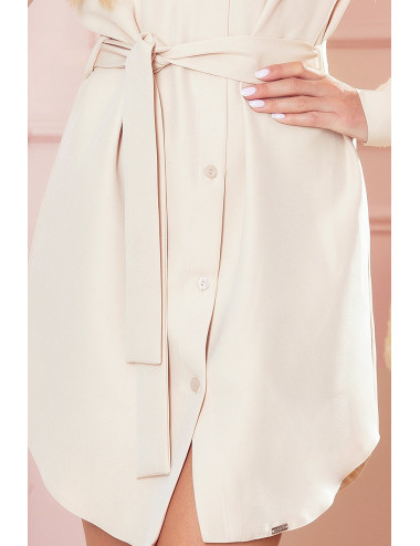 Robe chemise à boutons - BEIGE 