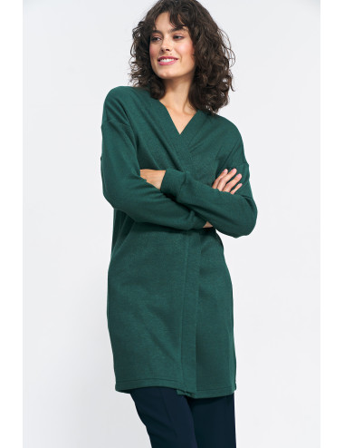 Niezapinany zielony sweter 