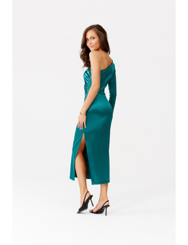 Virginia - robe midi en satin avec une manche longue 