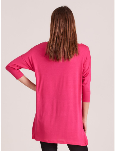 Pink Casual Tunic with Pocket 
