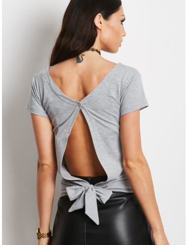 Light grey t-shirt with tie back 