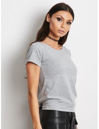 Light grey t-shirt with tie back 