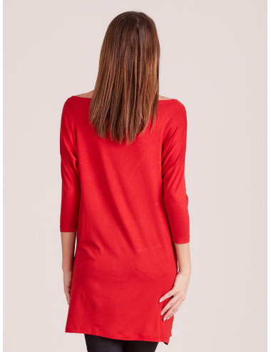 Red tunic casual with pocket 