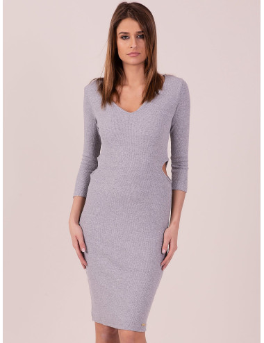 Dress with side cutouts light gray 