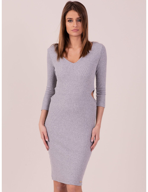 Dress with side cutouts light gray 