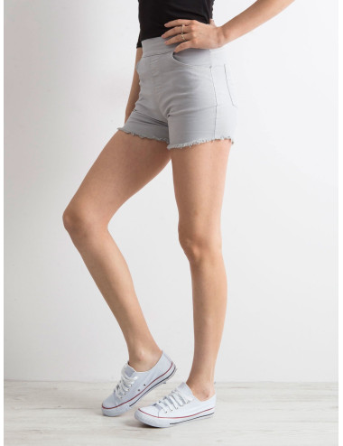 Grey tattered shorts with higher waist 
