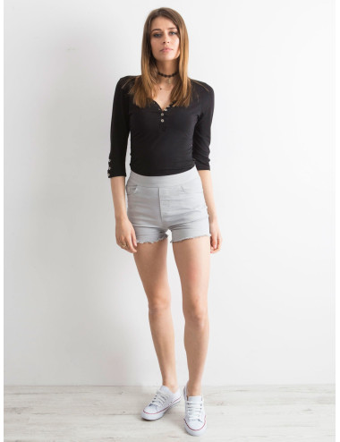 Grey tattered shorts with higher waist 