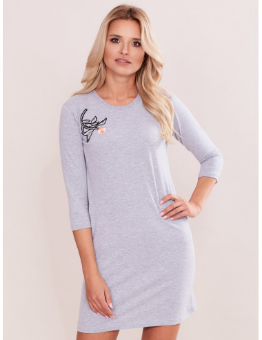 Grey dress with floral pattern 