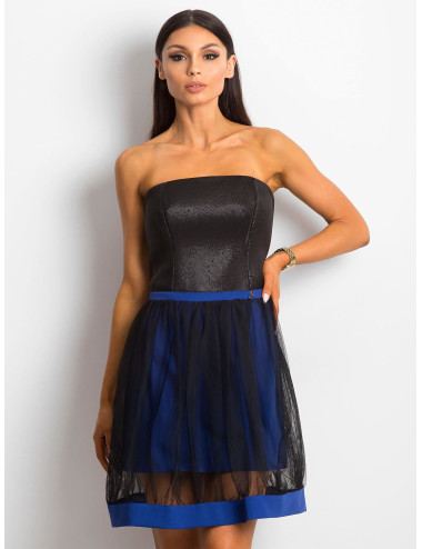 Women's dress with tulle skirt navy blue 