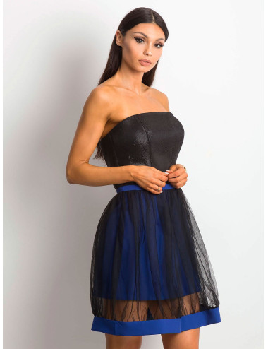 Women's dress with tulle skirt navy blue 