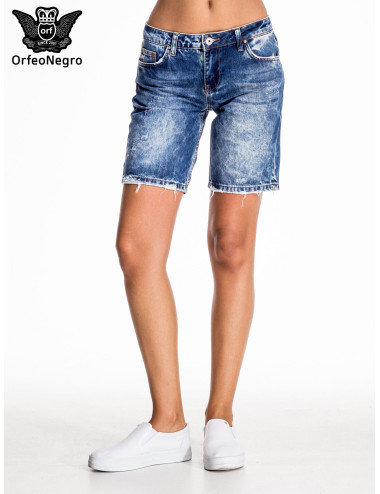 Blue denim shorts with longer leg 