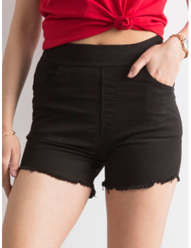 Black tattered shorts with higher waist 