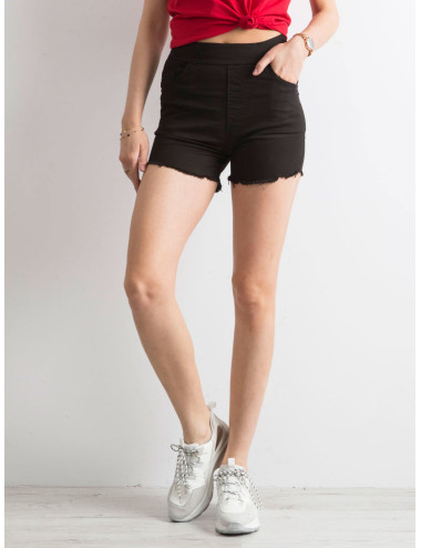 Black tattered shorts with higher waist 