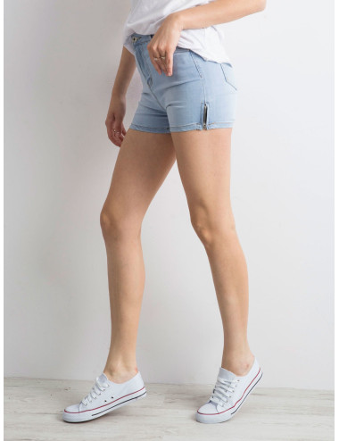 Blue denim shorts high waist 