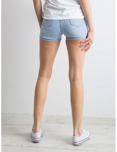 Blue denim shorts high waist 
