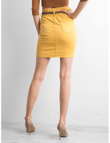 Yellow Fit Denim Skirt 