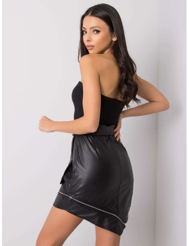 Anastasia Black Eco Leather Skirt 