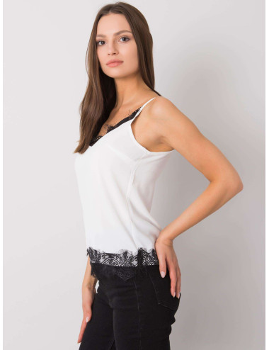 White and black women's top with Leyla lace 
