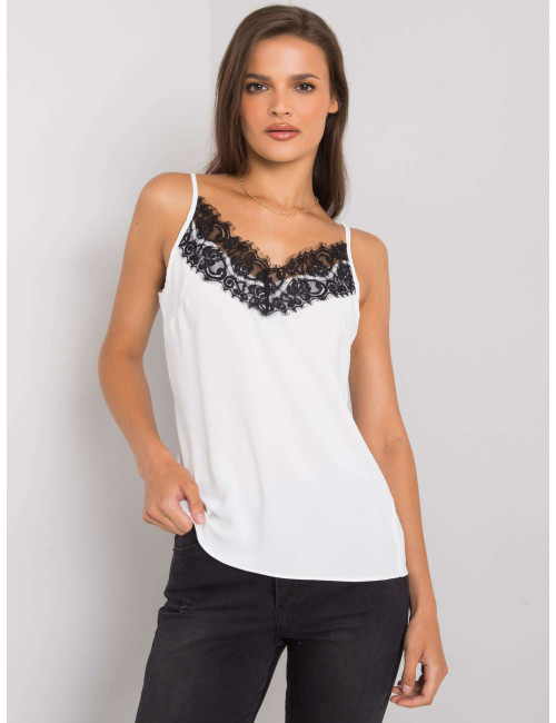 White and black Alenna lace top 