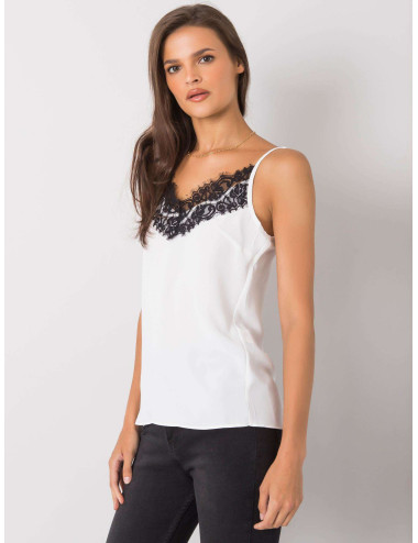White and black Alenna lace top 