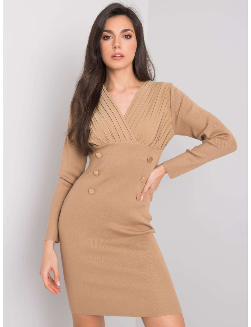 Dark Beige Fit Dress Arcelia  