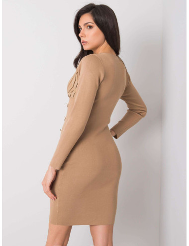 Dark Beige Fit Dress Arcelia  