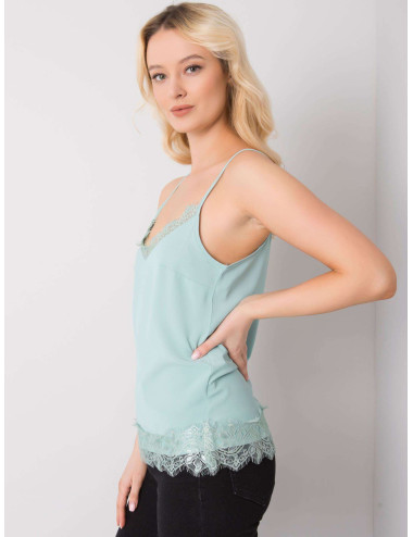 Women's mint top with Leyla lace 