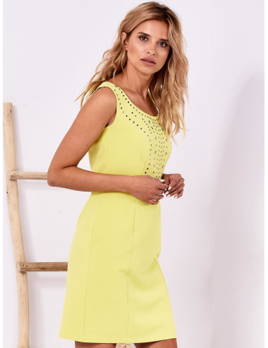 Lime dress with appliqué 