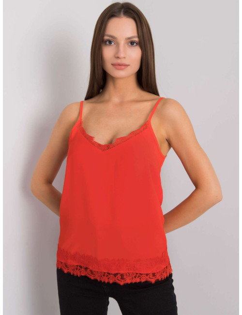 Red Leyla Lace Ladies Top 