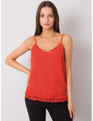 Red Leyla Lace Ladies Top 