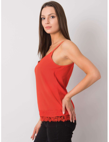 Red Leyla Lace Ladies Top 
