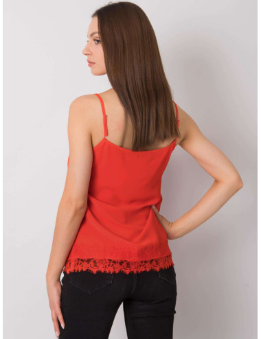 Red Leyla Lace Ladies Top 