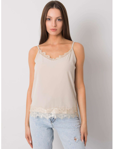 Beige women's top with Leyla lace 