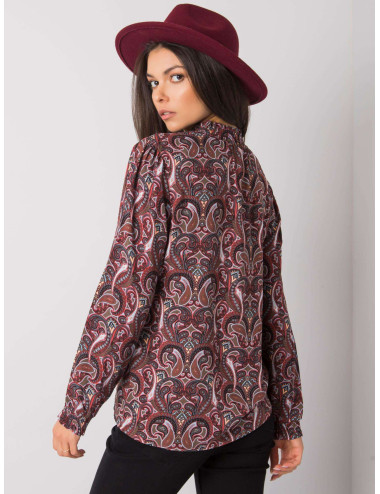 Dark brown blouse with prints Hadiya FRESH MADE 