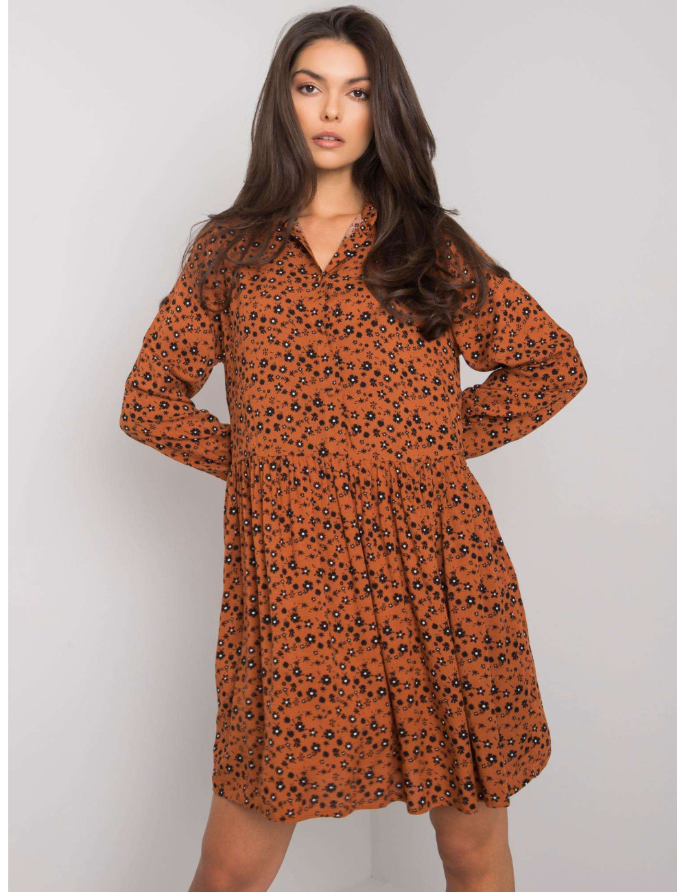 Brown dress with prints Rima FRESH MADE 