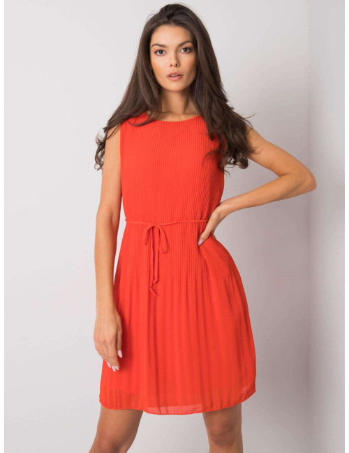 Red Rayna Pleated Dress 