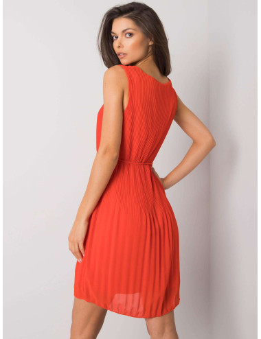 Red Rayna Pleated Dress 
