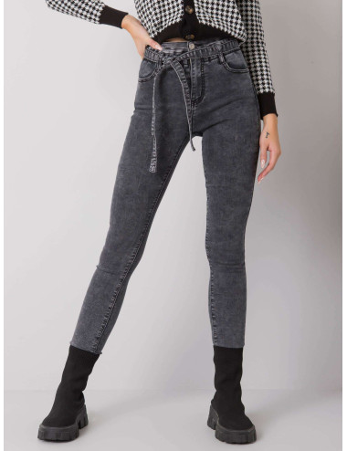 Grey fitted jeans with Lexington binding 