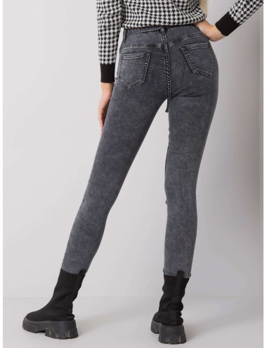 Grey fitted jeans with Lexington binding 