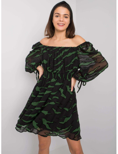 Black and green Spanish dress with Philippi prints 