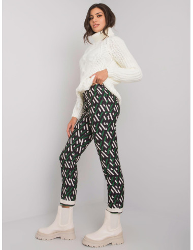 Black and Green Dorchester Patterned Trousers  
