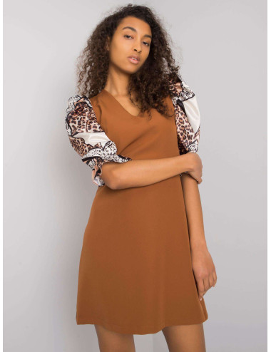 Brown dress with decorative sleeves Leesburg 