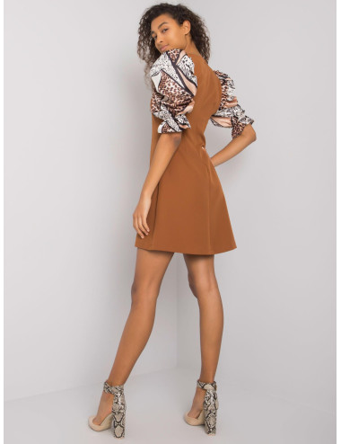Brown dress with decorative sleeves Leesburg 