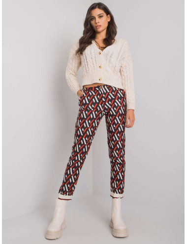 Black and Red Dorchester Patterned Trousers  