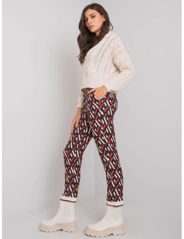 Black and Red Dorchester Patterned Trousers  