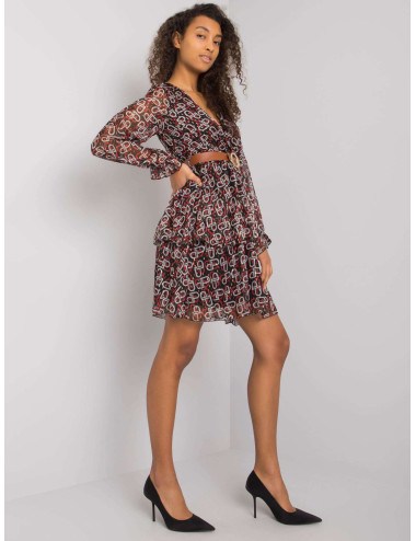 Black and Red Women's Dress with Jae Prints 