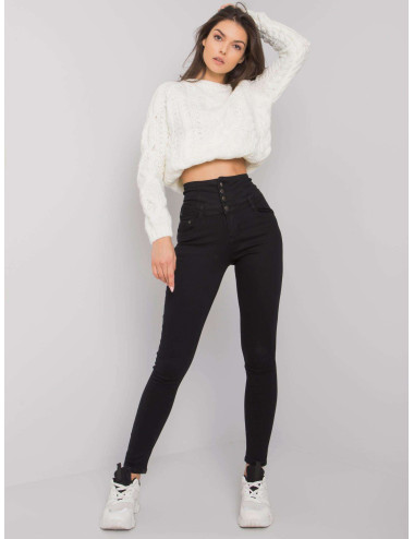 Black High Waist Garland Tube Jeans 